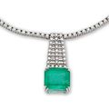 An emerald and diamond necklace