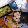 Bento #02 boule de riz, taboulé, concombre, soja, sandwish (rice balls, tabouleh, cucumber, soya sauce, sandwish cute bento)