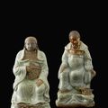 Two Longquan celadon figures of Zhenwu, China, 15th - 16th century