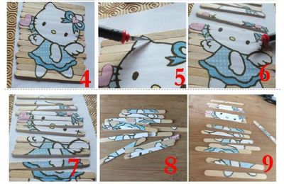 Idées d'activités pour les enfants, TUTO pour faire un petit puzzle (Hello Kitty ou autres !) soi-même !