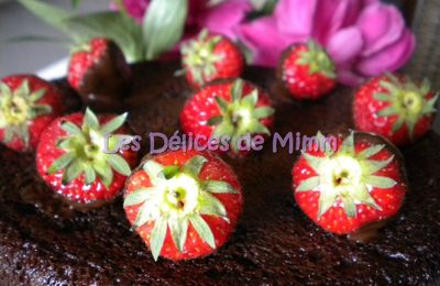 Fondant au chocolat et ses fraises chocolatées