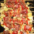 Brochettes de coeurs de canards gras