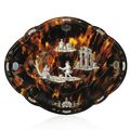 An Italian tortoiseshell, mother-of-pearl and gold piqué dish, Naples, mid-18th century