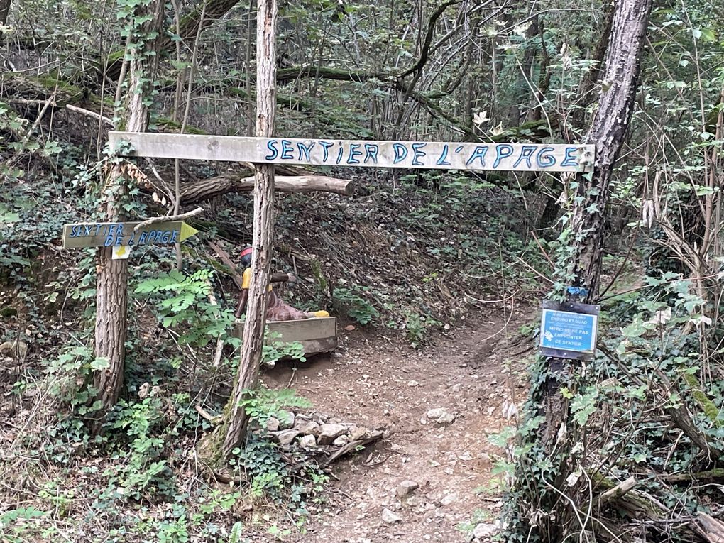 Mercredi 01 octobre 2025 Balade (en date du 27 sept 2025) dans les bois d'Enval jusqu'à la source Marie ,  Initialement exploitée au XIXᵉ siècle pour ses vertus médicinales, La source fut « perdue » vers 1920, puis retrouvée en 1999, Un aménagement (pompe à bras, restauration partielle) a été mis en place après sa redécouverte, le retour harde pour moi mais j'ai poursuivi  au village