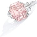 Fancy Orangy Pink Diamond and Diamond Ring