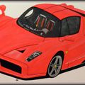 FERRARI ENZO Acrylique sur chassis toile 80x100cm