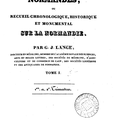 PATRIMOINE: les éphémérides normandes de Grégoire Jacques Lange (1833)