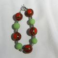 Bracelet perles orange vert