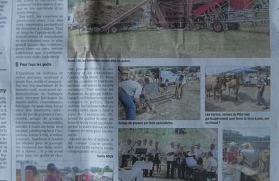 FETE DES BATTAGES ET DES VIEUX METIERS - ARTICLE DL DU 28.08.2017.