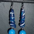 Boucles d'oreilles bleu mer