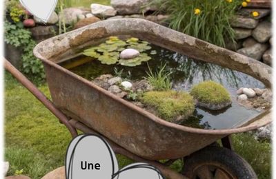 Pas de place pour un plan d'eau ? La solution, le détournement de brouette, bien sûr !