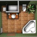 Petite idée du rendu de la salle de bains en 3D...
