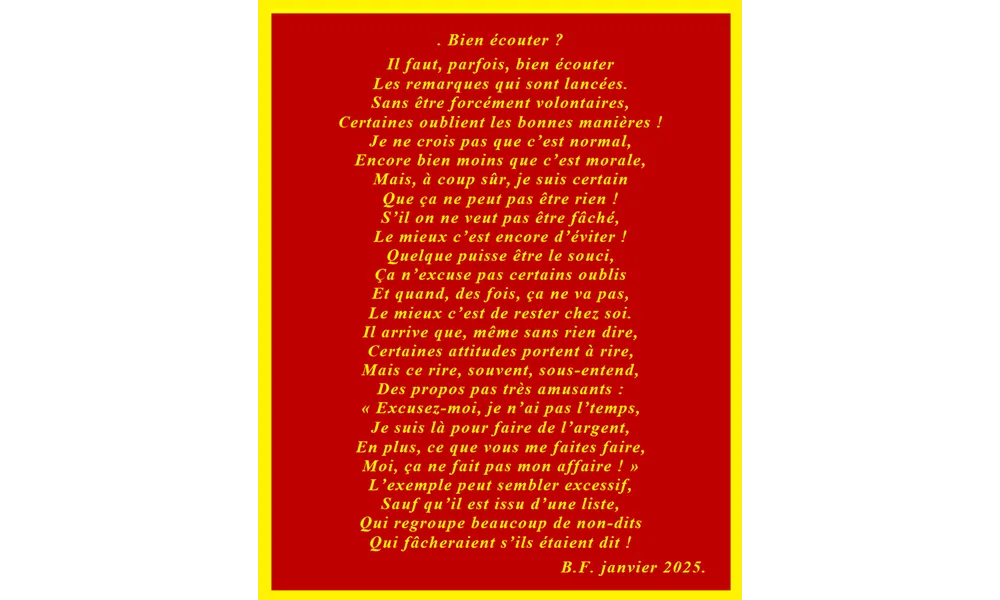 Bien écouter ?