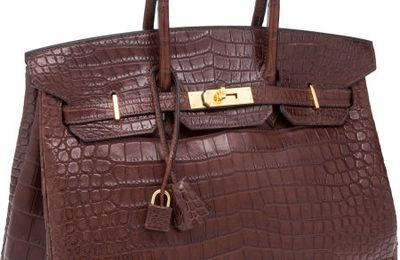 Hermes 35cm Matte Havana Porosus Crocodile Birkin Bag with Gold Hardware