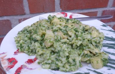 Risotto au pesto de roquette et fonds d'artichaut