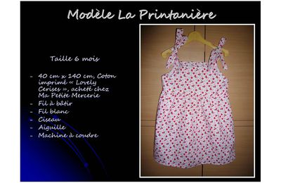 Robe de bébé "La Printanière" en taille 6 mois