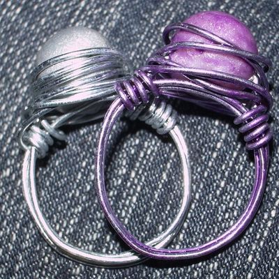 Bague fimo et fil métalique (ter)