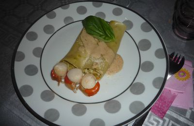 cannellonis d'asperges et de crabe