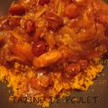 TAJINE DE POULET AUX ABRICOTS, RAISINS & AMANDES AUX ÉPICES (MIEL, CANNELLE CUMIN, RAS EL HANOUT)