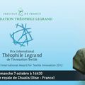 Invitation à la remise du Prix Théophile Legrand de l'innovation Textile 2012 le dimanche 7 octobre à l'Abbaye Royale de Chaalis