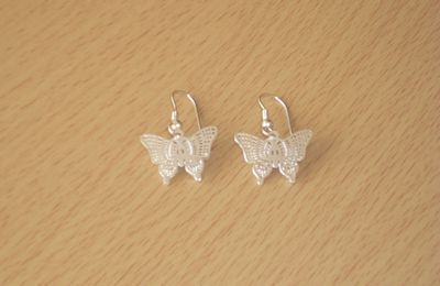 boucles d'oreilles silver butterfly