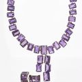Suite of Amethyst Necklace, Bracelet and Earrings by Ruser from the collection of Joan Crawford. 