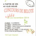 SOIRÉE BELOTE LE 22 NOVEMBRE 2014