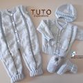 TUTO tricot bb BOUTIQUE bebe modele layette bébé et patron a tricoter Explications brassière, bonnet, bloomer, chaussons