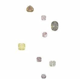A collection of ten unmounted fancy coloured diamonds