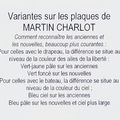 Variantes sur les plaques Martin Charlot ...