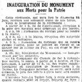 Monument aux Morts pour la Patrie (2) - Inauguration