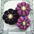 ♥ YLANA ♥ Broche textile hippie chic fleurs potirons - Les Yoyos de Calie