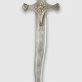 A Mughal pale green jade-handled gemstone-inlaid dagger, 18th-19th century