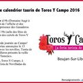 Sur votre agenda 2016 : les dates de Toros Y Campo 2016