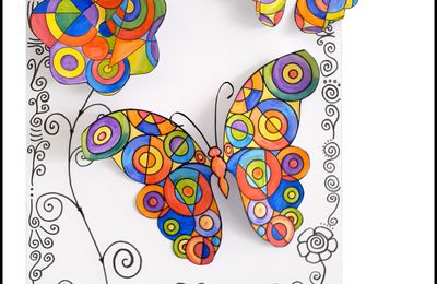 Papillons et fleur Delaunay