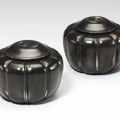 A pair of zitan weiqi counter containers, 17th-18th century