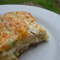 Lasagnes de ravioles à la courgette et au bacon