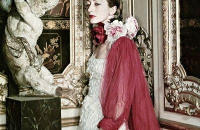 Della Oake in an evening gown by Lanvin, 1951