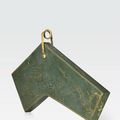 An Imperial gilt-decorated spinach jade musical chime, qing. Dated Qianlong 29th year, 1764