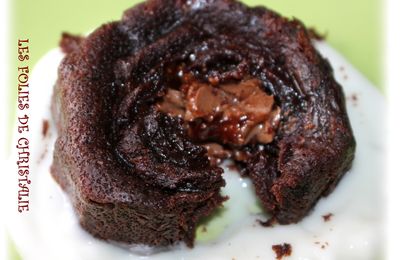 Fondant au chocolat coeur praliné