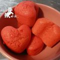 Muffins coeurs rose aux fraise Tagada