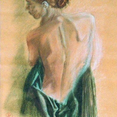 Sanguines de Sylvie Rouxel .Dinard ,FRANCE , Red chalk drawings for a contemporary art gallery in London called The Brick Lane 