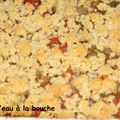 Crumble de poulet aux légumes basquaise