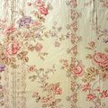 1549 - Superbe tissu ancien 19e fleuri 77,5 x 130