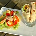 Wrap au poulet, avocat, tomate