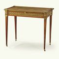 Table à écrire en marqueterie de la fin de l'époque Louis XV, estampillée J. MANSER et JME