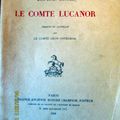 DON JUAN MANUEL LE COMTE LUCANOR 1926 DEDICACE DU TRADUCTEUR CTE OSTROROG DG 19 