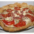Tarte fine courgettes, jambon tomates