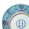 A fine pair of small doucai dishes, Yongzheng six-character marks in underglaze blue within a double circle and of the period (1