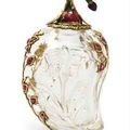 A Gem-Set Rock Crystal Mango-Shaped Flask. North India or Deccan, 19th Century and Later  